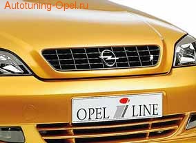 Решетка радиатора Opel Astra G в черном исполнении OPEL i LINE