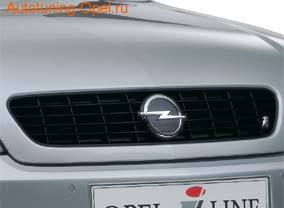 Решетка радиатора Opel Vectra C (дорестайлинг) черная iLine