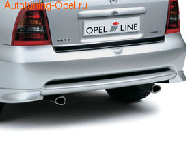 Глушитель на две стороны (слева и справа) с двумя насадками для Opel Astra G (2,0 л turbo, 2,2 л дизель)