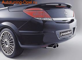 Глушитель Opel Astra H слева со сдвоенной насадкой к двигателям Z14XEL, Z14XEP, Z16XE1, Z16XEP, Z16XER, Z18XE и Z18XER