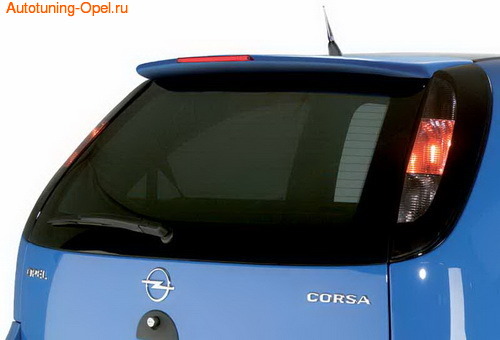 Спойлер на крышу Opel Corsa C с третьим дополнительным стоп-сигналом