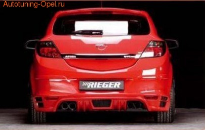 Накладка на бампер задний Opel Astra H GTC с вырезом слева и справа