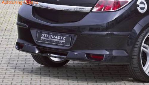 Накладка на бампер задний Opel Astra H GTC с диффузором