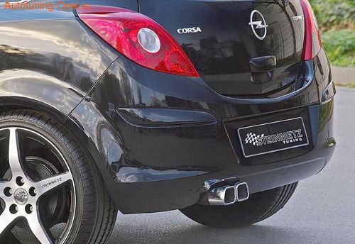 Глушитель Opel Corsa D со сдвоенной насадкой, не подходит для дизельных моторов и OPC