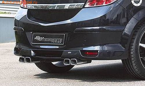 Глушитель Opel Astra H на две стороны с четырьмя насадками к двигателям 1,4, 1,6, 1,8 и 1,7 CDTI