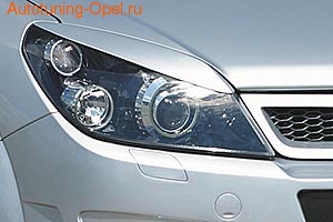 Реснички на фары Opel Astra H в стиле GS/R
