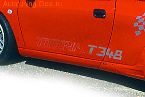 Наклейка Тigra 348 в хромированном цвете для Opel Tigra
