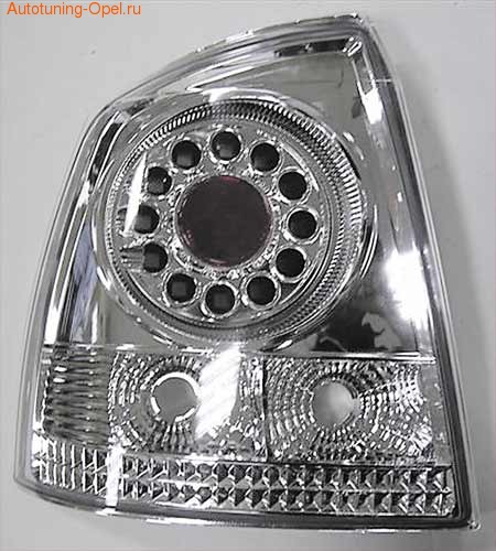 Фонари задние Opel Astra G хромированные прозрачные LED (светодиодные)