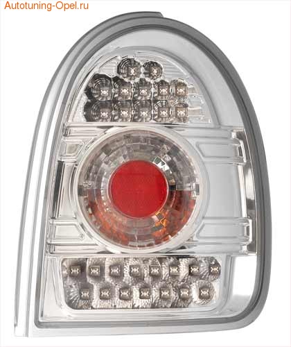 Фонари задние Opel Corsa B хромированные прозрачные LED (светодиодные)