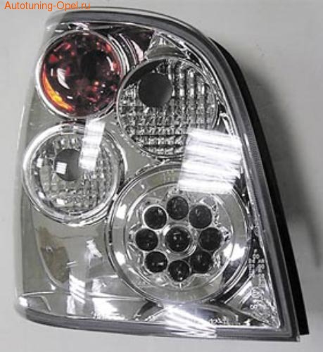 Фонари задние Opel Vectra B хромированные LED (светодиодные) 3D