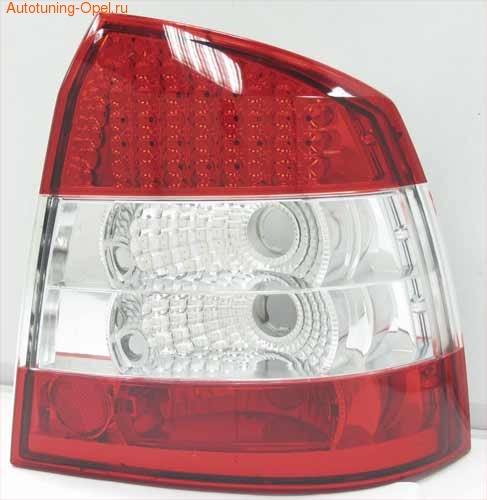 Фонари задние Opel Astra G Седан красные прозрачные LED (светодиодные)