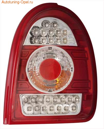 Фонари задние Opel Corsa B красные прозрачные LED (светодиодные)