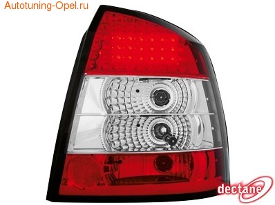Фонари задние Opel Astra G красные прозрачные LED (светодиодные)