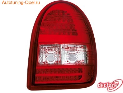 Фонари задние Opel Corsa B красные прозрачные LED (светодиодные)