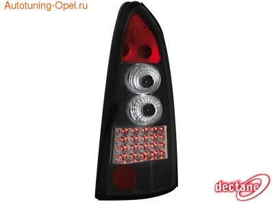 Фонари задние Opel Astra G черные LED (светодиодные)