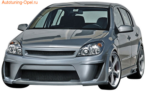 Бампер передний Opel Astra H Хэтчбек, GTC в стиле Viruss