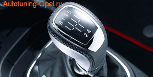 Ручка КПП Opel Corsa D в стиле OPC Line с манжетой КПП из черной кожи