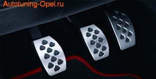 Накладки на педали Opel Corsa D в стиле OPC Line из нержавеющей стали (для РКПП)