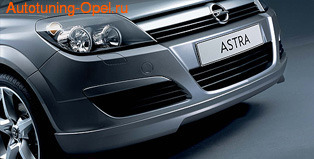 Накладка на бампер передний Opel Astra H Хэтчбек, Универсал (дорестайлинг) в стиле OPC Line