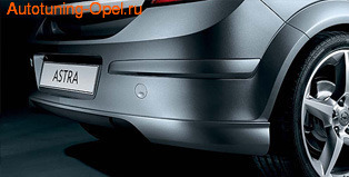Накладка на бампер задний Opel Astra H Хэтчбек в стиле OPC Line