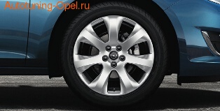 Диски литые R16 легкосплавные серебристые дизайн 7 лучей для Opel Astra J c бензиновыми двигателями 1,4 л, 1,4T л и 1,6 л, дизельными двигателями 1,3 л