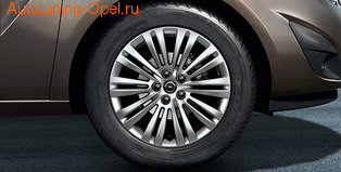 Диски литые R16 легкосплавные дизайн 10 двойных лучей с покрытием Silver для Opel Astra H, Opel Meriva B, Opel Zafira B