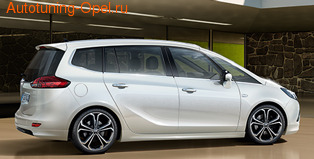 Обвес на Opel Zafira Tourer от компании Opel в стиле OPC Line I с вырезом в бампере под одинарный глушитель