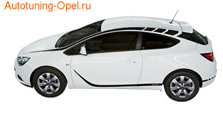 Акцентные полосы экстерьера Opel Astra J GTC черного цвета