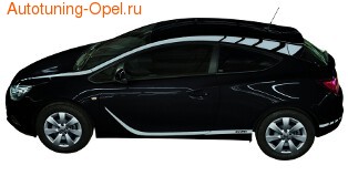 Акцентные полосы экстерьера Opel Astra J GTC серого цвета