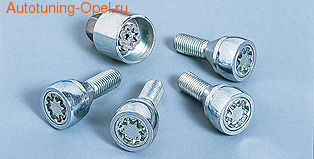 Секретки колесных гаек Opel Astra H, Opel Corsa D, Opel Meriva B, Opel Vectra C, Opel Zafira B