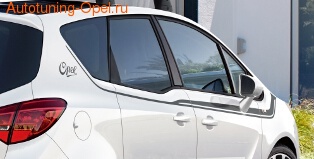 Акцентные полосы экстерьера Opel Meriva B черного цвета