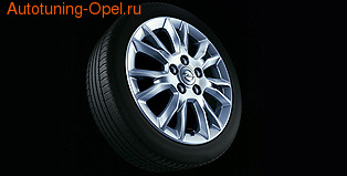 Диски литые R17 легкосплавные дизайн 7 V-образных лучей с покрытием Silver для Opel Astra H, Opel Zafira B