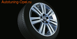 Диски литые R17 легкосплавные дизайн 7 двойных лучей с покрытием Silver для Opel Zafira B