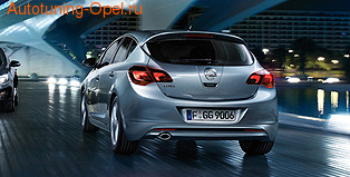 Накладка на бампер задний Opel Astra J Хэтчбек (дорестайлинг) пакет OPC Line I с вырезом в бампере под глушитель