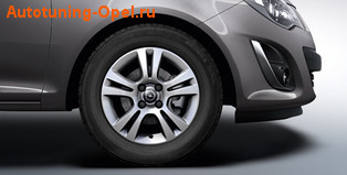 Диски литые R15 легкосплавные серебристые дизайн 5 двойных лучей для Opel Corsa D