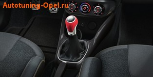 Ручка КПП Opel Corsa E в стиле OPC Line с манжетой Red `n` Roll