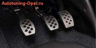 Накладки на педали Opel Corsa E в стиле OPC Line из нержавеющей стали (для МКПП)