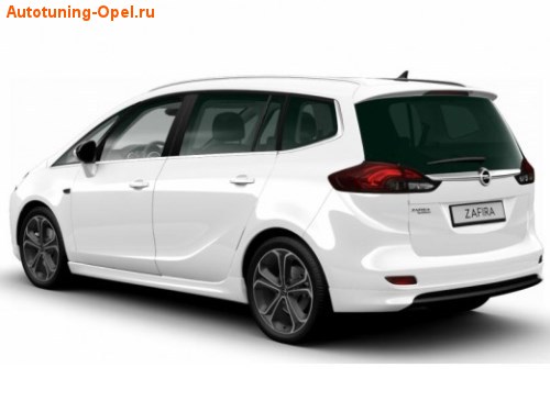 Накладка на бампер задний Opel Zafira Tourer пакет OPC Line I без выреза в бампере под глушитель