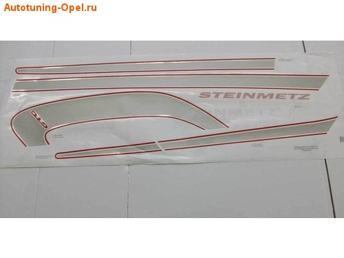 Наклейка Steinmetz серебристого цвета для автомобилей Opel