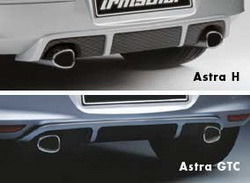 Накладка на бампер задний Opel Astra H Хэтчбек с вырезом слева и справа