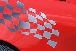 Наклейка развивающегося флага для Opel Tigra