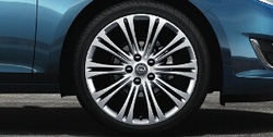 Диски литые R19 легкосплавные серебристые дизайн 10 двойных лучей для Opel Astra J c бензиновыми двигателями 1,6T л, дизельными двигателями 1,7 л и 2,0 л и Opel Zafira Tourer