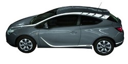 Акцентные полосы экстерьера Opel Astra J GTC белого цвета