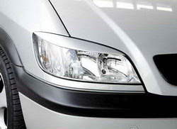 Реснички на фары Opel Zafira A в стиле Carbon-Look