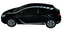 Акцентные полосы экстерьера Opel Astra J GTC серого цвета