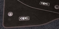 Коврики в салон Opel Corsa E велюровые черные с логотипом OPC